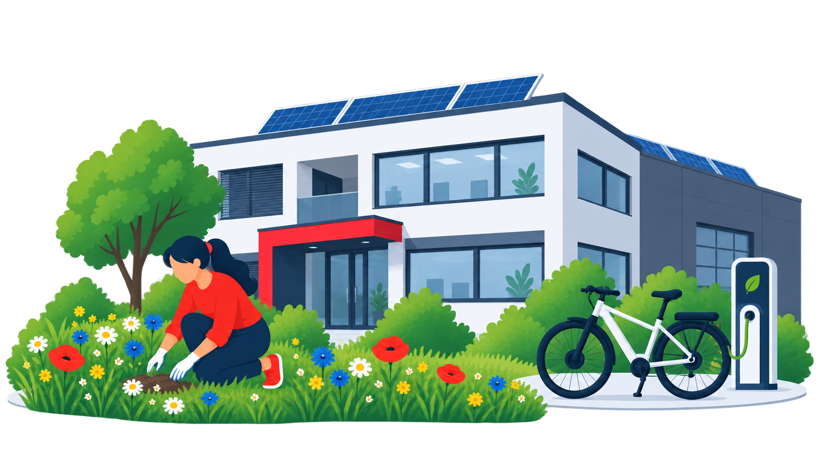 Ökologische Nachhaltigkeit am AGS-Standort mit Photovoltaik, Artenvielfalt und E-Mobilität