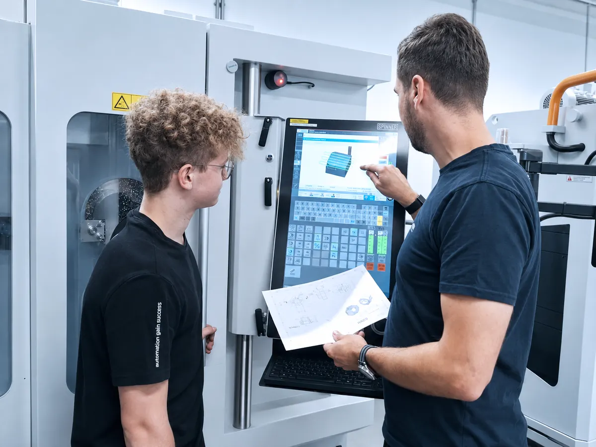 Metal technology apprentice at the CNC machine