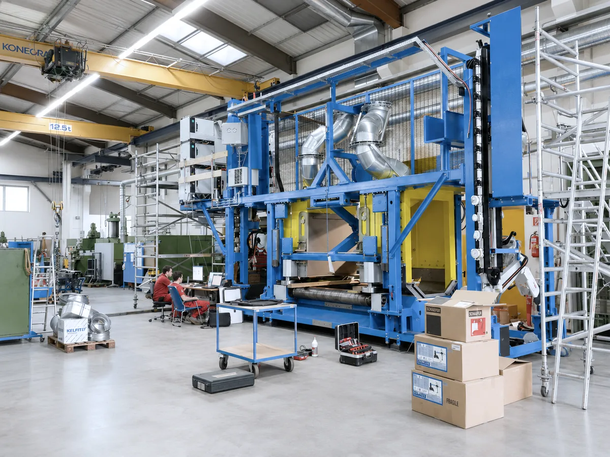 Robot handling after abrasive cutting