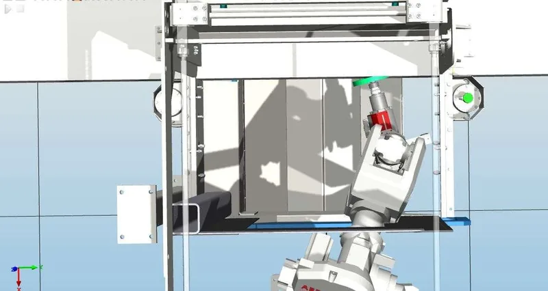 Simulation der Bramme-Position in der Anlage