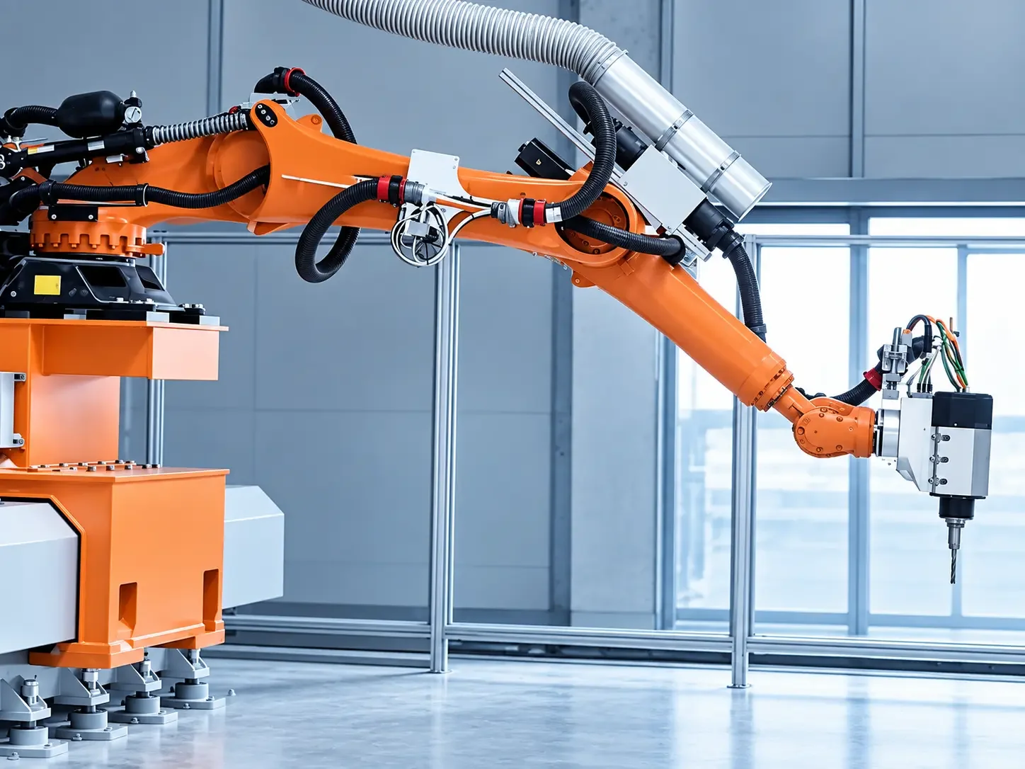 Roboter mit Frässpindel auf der Linearachse